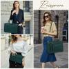 imageRAINSMORE Laptop Bag for Women 156 Inch Work Tote Bags Leather Laptop Tote Waterproof Computer Bag Professional Office Business Briefcase Large Handbag for College Teacher Travel BlackGreen