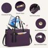 imageRAINSMORE Laptop Bag for Women 156 Inch Work Tote Bags Leather Laptop Tote Waterproof Computer Bag Professional Office Business Briefcase Large Handbag for College Teacher Travel BlackPurple and Black