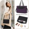 imageRAINSMORE Laptop Bag for Women 156 Inch Work Tote Bags Leather Laptop Tote Waterproof Computer Bag Professional Office Business Briefcase Large Handbag for College Teacher Travel BlackPurple and Black