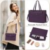 imageRAINSMORE Laptop Bag for Women 156 Inch Work Tote Bags Leather Laptop Tote Waterproof Computer Bag Professional Office Business Briefcase Large Handbag for College Teacher Travel BlackPurple
