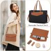 imageRAINSMORE Laptop Bag for Women 156 Inch Work Tote Bags Leather Laptop Tote Waterproof Computer Bag Professional Office Business Briefcase Large Handbag for College Teacher Travel BlackBlack and Brown