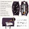 imageRAINSMORE Laptop Bag for Women 156 Inch Work Tote Bags Leather Laptop Tote Waterproof Computer Bag Professional Office Business Briefcase Large Handbag for College Teacher Travel BlackPurple