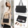imageRAINSMORE Laptop Bag for Women 156 Inch Work Tote Bags Leather Laptop Tote Waterproof Computer Bag Professional Office Business Briefcase Large Handbag for College Teacher Travel BlackBlack