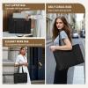 imageRAINSMORE Laptop Bag for Women 156 Inch Work Tote Bags Waterproof Leather Laptop Tote Professional Computer BriefcaseBlack