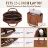 imageRAINSMORE Laptop Bag for Women 156 Inch Work Tote Bags Waterproof Leather Laptop Tote Professional Computer BriefcaseBrown