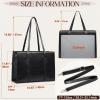 imageRAINSMORE Laptop Bag for Women 156 inch Laptop Tote Bag PU Leather Computer Work Bag Lightweight Shoulder Handbags BrownBlack