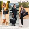 imageRAINSMORE Laptop Bag for Women 156 inch Laptop Tote Bag PU Leather Computer Work Bag Lightweight Shoulder Handbags BrownBlack