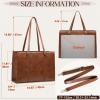 imageRAINSMORE Laptop Bag for Women 156 inch Laptop Tote Bag PU Leather Computer Work Bag Lightweight Shoulder Handbags BrownBrown