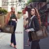 imageRAINSMORE Laptop Bag for Women 156 inch Laptop Tote Bag PU Leather Computer Work Bag Lightweight Shoulder Handbags BrownCoffee
