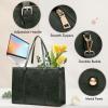 imageRAINSMORE Laptop Bag for Women 156 inch Laptop Tote Bag PU Leather Computer Work Bag Lightweight Shoulder Handbags BrownDark Green