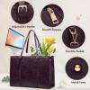imageRAINSMORE Laptop Bag for Women 156 inch Laptop Tote Bag PU Leather Computer Work Bag Lightweight Shoulder Handbags BrownPurple