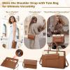 imageRAINSMORE Laptop Bag for Women 156 inch Leather Laptop Tote Bag Large Computer Bags Waterproof Business Office Work Bags Briefcase with Satchel Purse 2pcs Set BlackBrown