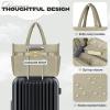 imageRAINSMORE Laptop Tote Bag for Women 156 Inch Lightweight Puffer Work Tote Bag Quilted Travel Bags with Shoulder Strap Large Computer Briefcase Teacher Nurse Bag for Casual Office Travel BeigeKhaki