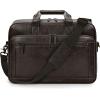imageRAINSMORE Mens Laptop Bag 16 Inch Leather Briefcase Vintage Messenger Bag for Men Large Crossbody Shoulder Office Computer Bag Retro College Satchel for Work BusinessTravel BlackCoffee