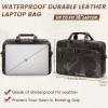 imageRAINSMORE Mens Laptop Bag 16 Inch Leather Briefcase Vintage Messenger Bag for Men Large Crossbody Shoulder Office Computer Bag Retro College Satchel for Work BusinessTravel BlackCoffee