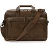 imageRAINSMORE Mens Laptop Bag 16 Inch Leather Briefcase Vintage Messenger Bag for Men Large Crossbody Shoulder Office Computer Bag Retro College Satchel for Work BusinessTravel BlackBrown