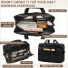 imageRAINSMORE Mens Laptop Bag 16 Inch Leather Briefcase Vintage Messenger Bag for Men Large Crossbody Shoulder Office Computer Bag Retro College Satchel for Work BusinessTravel BlackBlack