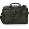 imageRAINSMORE Mens Laptop Bag 16 Inch Leather Briefcase Vintage Messenger Bag for Men Large Crossbody Shoulder Office Computer Bag Retro College Satchel for Work BusinessTravel BlackGrey