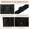 imageRAINSMORE Mens Laptop Bag 16 Inch Leather Briefcase Vintage Messenger Bag for Men Large Crossbody Shoulder Office Computer Bag Retro College Satchel for Work BusinessTravel BlackBlack