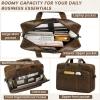 imageRAINSMORE Mens Laptop Bag 16 Inch Leather Briefcase Vintage Messenger Bag for Men Large Crossbody Shoulder Office Computer Bag Retro College Satchel for Work BusinessTravel BlackBrown