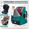 imageRAINSMORE Padded Car Seat Travel Bag for Airplane Heavy Duty Car Seat Backpack for Air Travel Baby Carseat Cover Bags for Airport Large Car Seats Carrier Fits Car Seats ampamp Booster SeatsGrayGreenBlack