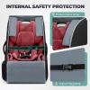 imageRAINSMORE Padded Car Seat Travel Bag for Airplane Heavy Duty Car Seat Backpack for Air Travel Baby Carseat Cover Bags for Airport Large Car Seats Carrier Fits Car Seats ampamp Booster SeatsGrayBlack