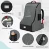 imageRAINSMORE Padded Car Seat Travel Bag for Airplane Heavy Duty Car Seat Backpack for Air Travel Baby Carseat Cover Bags for Airport Large Car Seats Carrier Fits Car Seats ampamp Booster SeatsGrayGreyBlack