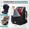 imageRAINSMORE Padded Car Seat Travel Bag for Airplane Heavy Duty Car Seat Backpack for Air Travel Baby Carseat Cover Bags for Airport Large Car Seats Carrier Fits Car Seats ampamp Booster SeatsGrayBlack