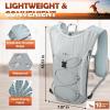 imageRAINSMORE Running Hydration Vest with 500ml Soft Flask Waterproof Phone Pocket Lightweight Hydration Pack Adjustable NoBounce Straps for Trail Running Marathon CyclingGrey