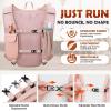 imageRAINSMORE Running Hydration Vest with 500ml Soft Flask Waterproof Phone Pocket Lightweight Hydration Pack Adjustable NoBounce Straps for Trail Running Marathon CyclingPink