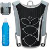 imageRAINSMORE Running Hydration Vest with 500ml Soft Flask Waterproof Phone Pocket Lightweight Hydration Pack Adjustable NoBounce Straps for Trail Running Marathon CyclingBlack