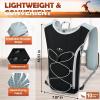 imageRAINSMORE Running Hydration Vest with 500ml Soft Flask Waterproof Phone Pocket Lightweight Hydration Pack Adjustable NoBounce Straps for Trail Running Marathon CyclingBlack
