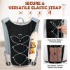 imageRAINSMORE Running Hydration Vest with 500ml Soft Flask Waterproof Phone Pocket Lightweight Hydration Pack Adjustable NoBounce Straps for Trail Running Marathon CyclingBlack