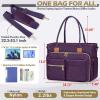 imageRAINSMORE Teacher Tote Bag 156 inch Laptop Bag for Women Work Bags Laptop Tote Nurse Bag Professional Computer Messenger with Insulated Pocket Laptop Briefcase for Office College Nursing BlackDark Purple