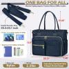 imageRAINSMORE Teacher Tote Bag 156 inch Laptop Bag for Women Work Bags Laptop Tote Nurse Bag Professional Computer Messenger with Insulated Pocket Laptop Briefcase for Office College Nursing BlackDark Blue