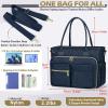 imageRAINSMORE Teacher Tote Bag 156 inch Laptop Bag for Women Work Bags Laptop Tote Nurse Bag Professional Computer Messenger with Insulated Pocket Laptop Briefcase for Office College Nursing BlackDark Blue