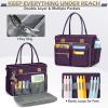 imageRAINSMORE Teacher Tote Bag 156 inch Laptop Bag for Women Work Bags Laptop Tote Nurse Bag Professional Computer Messenger with Insulated Pocket Laptop Briefcase for Office College Nursing BlackDark Purple