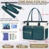 imageRAINSMORE Teacher Tote Bag 156 inch Laptop Bag for Women Work Bags Laptop Tote Nurse Bag Professional Computer Messenger with Insulated Pocket Laptop Briefcase for Office College Nursing BlackGreenwhite