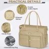 imageRAINSMORE Teacher Tote Bag 156 inch Laptop Bag for Women Work Bags Laptop Tote Nurse Bag Professional Computer Messenger with Insulated Pocket Laptop Briefcase for Office College Nursing BlackKhaki