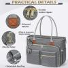 imageRAINSMORE Teacher Tote Bag 156 inch Laptop Bag for Women Work Bags Laptop Tote Nurse Bag Professional Computer Messenger with Insulated Pocket Laptop Briefcase for Office College Nursing BlackGrey