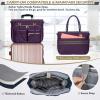 imageRAINSMORE Teacher Tote Bag 156 inch Laptop Bag for Women Work Bags Laptop Tote Nurse Bag Professional Computer Messenger with Insulated Pocket Laptop Briefcase for Office College Nursing BlackDark Purple