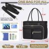 imageRAINSMORE Teacher Tote Bag 156 inch Laptop Bag for Women Work Bags Laptop Tote Nurse Bag Professional Computer Messenger with Insulated Pocket Laptop Briefcase for Office College Nursing BlackBlack
