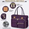 imageRAINSMORE Teacher Tote Bag 156 inch Laptop Bag for Women Work Bags Laptop Tote Nurse Bag Professional Computer Messenger with Insulated Pocket Laptop Briefcase for Office College Nursing BlackDark Purple