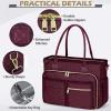 imageRAINSMORE Teacher Tote Bag 156 inch Laptop Bag for Women Work Bags Laptop Tote Nurse Bag Professional Computer Messenger with Insulated Pocket Laptop Briefcase for Office College Nursing BlackWinered