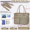 imageRAINSMORE Teacher Tote Bag 156 inch Laptop Bag for Women Work Bags Laptop Tote Nurse Bag Professional Computer Messenger with Insulated Pocket Laptop Briefcase for Office College Nursing BlackCamel