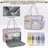 imageRAINSMORE Teacher Tote Bag 156 inch Laptop Bag for Women Work Bags Laptop Tote Nurse Bag Professional Computer Messenger with Insulated Pocket Laptop Briefcase for Office College Nursing BlackGray Lilac