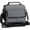 imageRAINSMORE Camera Bag for DSLR SLR Mirrorless CameraSmall Camera Sling Bag for Photographers Waterproof Camera Case with Tripod Holder Compact Camera Bag Crossbody with Rain Cover BlackGrey