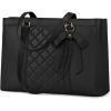 imageRAINSMORE Laptop Bag for Women 156 Inch Work Tote Bags Waterproof Leather Laptop Tote Professional Computer BriefcaseBlack