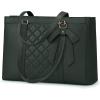 imageRAINSMORE Laptop Bag for Women 156 Inch Work Tote Bags Waterproof Leather Laptop Tote Professional Computer BriefcaseGreen