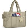 imageRAINSMORE Laptop Tote Bag for Women 156 Inch Lightweight Puffer Work Tote Bag Quilted Travel Bags with Shoulder Strap Large Computer Briefcase Teacher Nurse Bag for Casual Office Travel BeigeKhaki